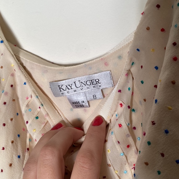 Vintage Y2K Designer Layered POLKA DOT Silk Skirt! Size 8 - Picture 4 of 4